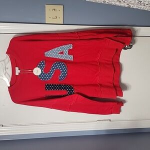 Oddy Red Washed USA Star Patch Sweatshirt